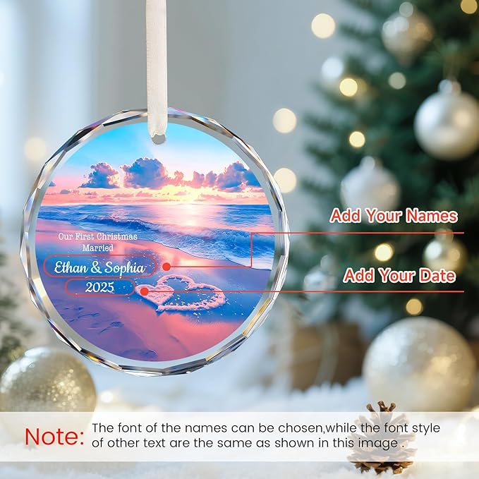 Our First Christmas Married Ornament 2025, Personalized Christmas - Image 5