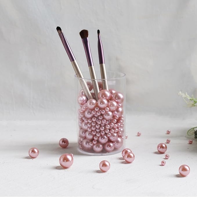 260Pcs Greyrose Glossy Beads for Centerpiece Decor, Artifical Pearls Vase Filler - Image 3