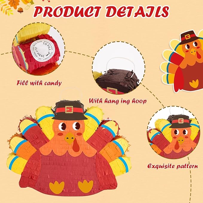 WERNNSAI Thanksgiving Turkey Pinata - Image 2