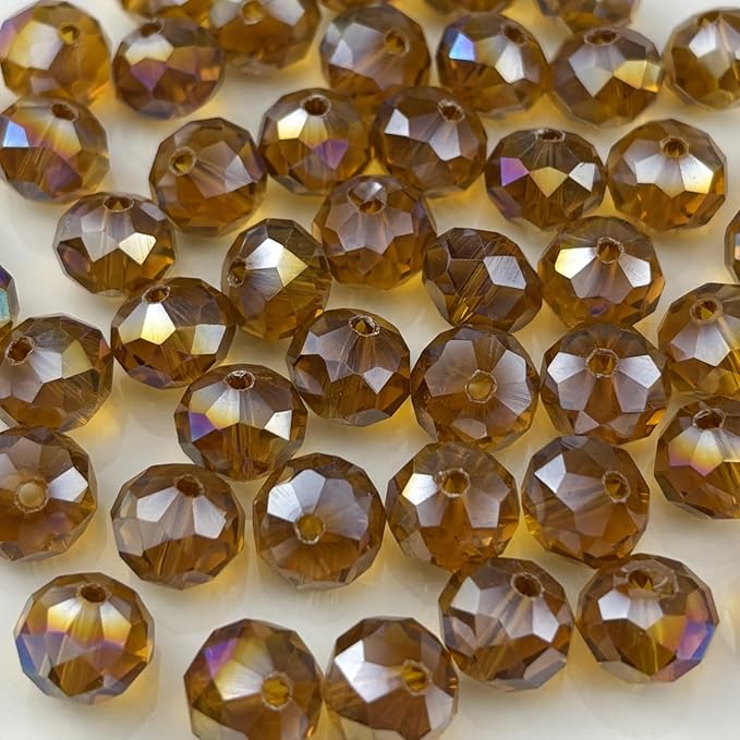 200pcs 6mm Crystal Glass Beads for Crafts Faceted Rondelle Glass Beads for by Unknown