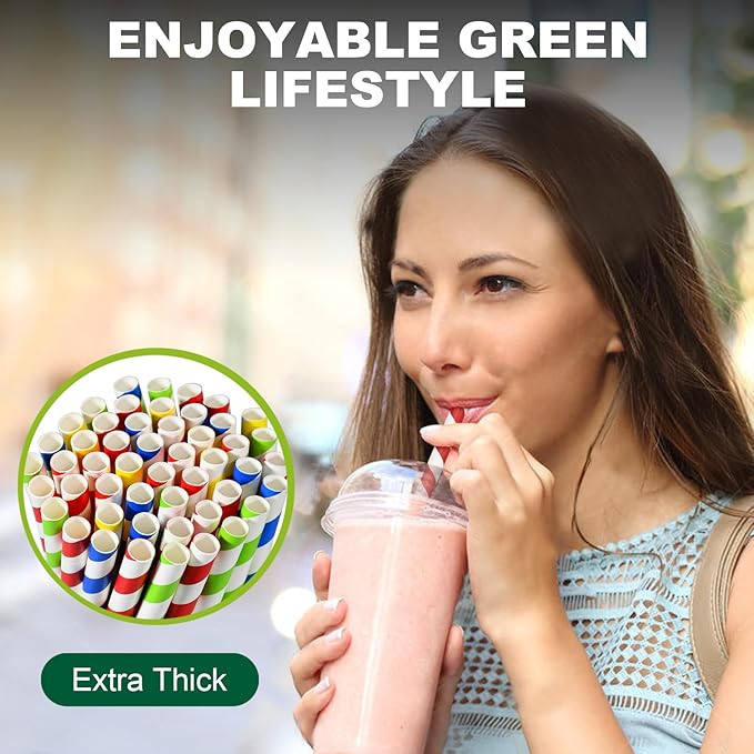 8.5 inch Colossal Paper Straws for Smoothie & Milkshake - Image 5