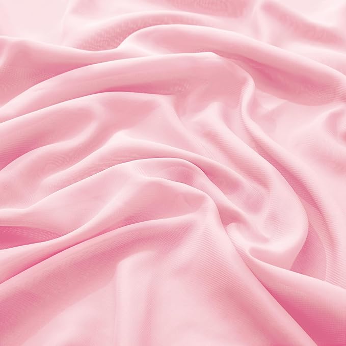 VACVELT Wedding Arch Draping Fabric Blush Pink Chiffon, 1 Panel Sheer Drapes 30 - Image 5