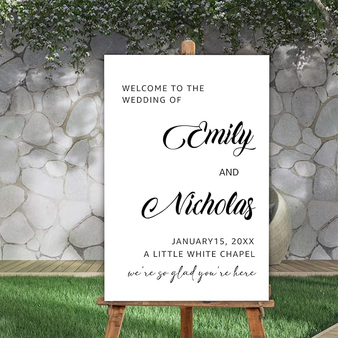 Personalized Wedding Welcome Sign Template, Modern Minimalist Reception Board - Image 4