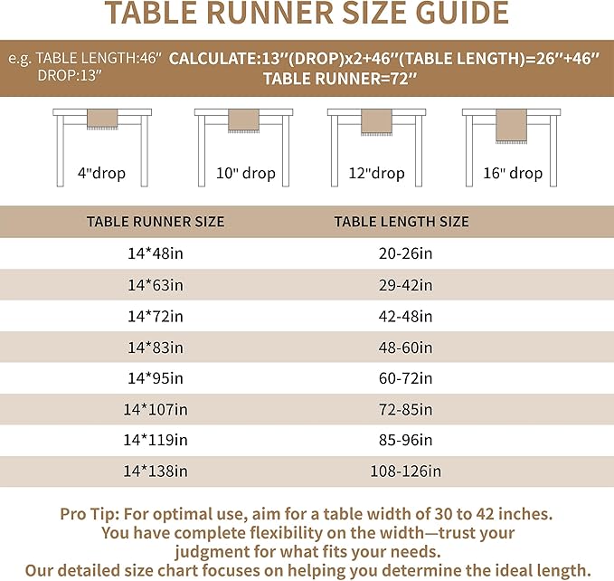 Table Runner 48 Inches Long, Waterproof Boho Table Runner - Image 4