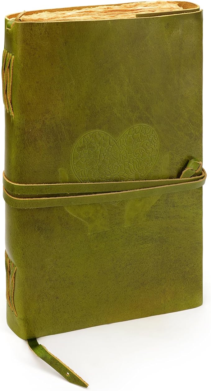 LUXEORIA Heart Journal for Women and Men, Handcrafted Leather Journal for by Luxeoria