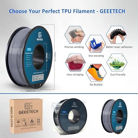 Geeetech TPU Filament 1.75mm, Shore 95A Flexible 3D Printer Filament - Image 6