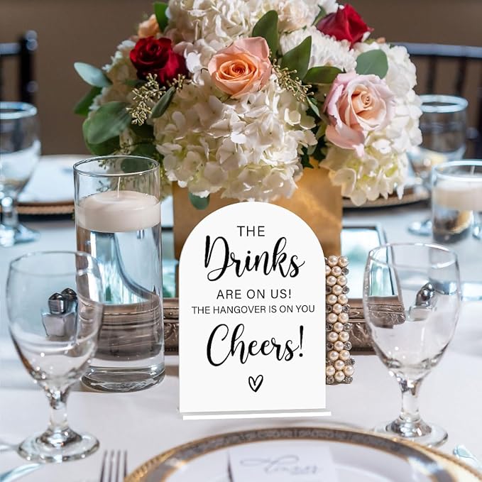 Acrylic Wedding Sign, Bridal Shower Decorations, The Drinks Sign - Image 2