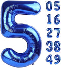40 Inch Big Dark Blue Number 5 Balloon Birthday Decoration, Number 5 Helium by Lnhiya