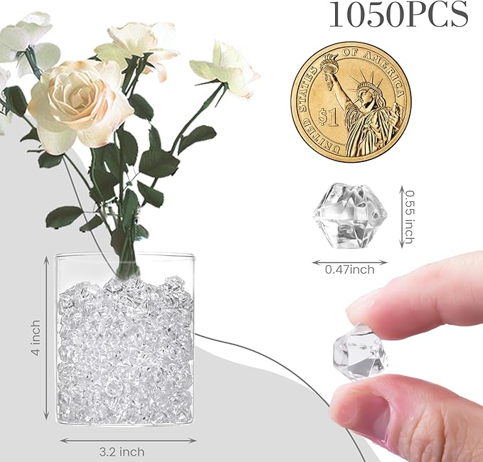DomeStar 1050PCS Clear Fake Ice, Acrylic Fake Diamonds, Crushed Ice Rocks Clear - Image 4
