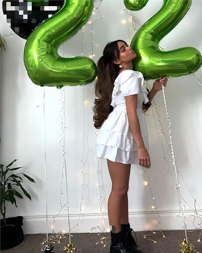 40 Inch Light Green Large Number 4 Birthday Balloon, Giant Number Four 14 24 34 - Image 5