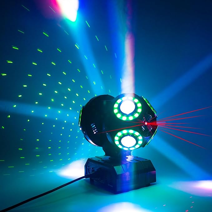 LED Moving Head DJ Light Rotating Beam Stage Lights Pin Spotlight Event Sound by SIFSDSFO