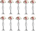 LANLONG 10pcs Metal Silver Candle Holders Road Lead Table Centerpiece Stand by LANLONG