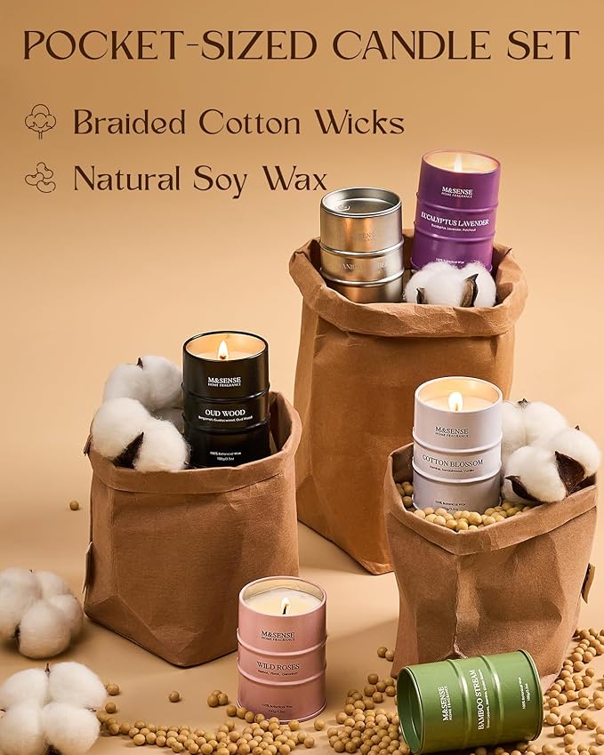 Fall Candle Gift Set | Mini Scented Candles Set | 6 Pack Candles - Image 3