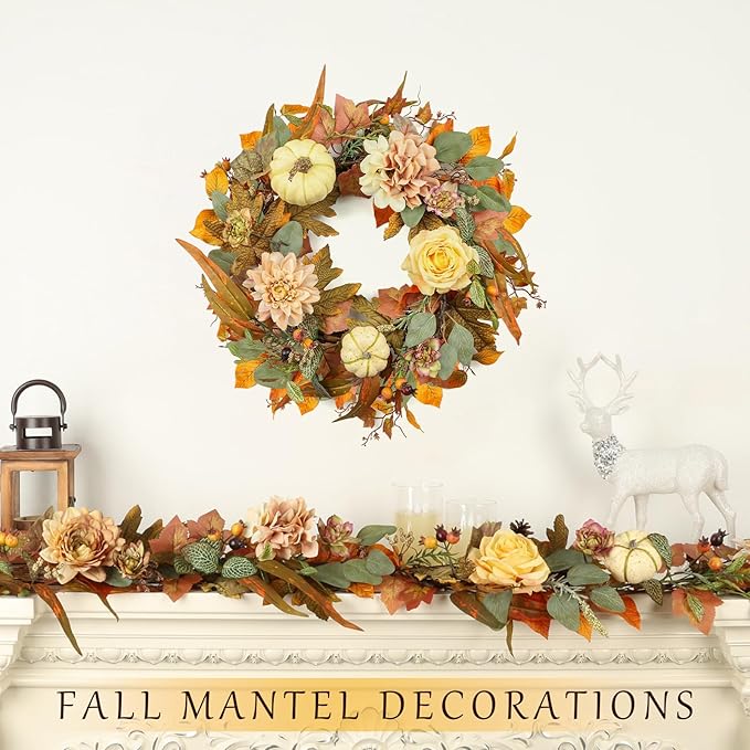 Fall Garland, 6 FT Pumpkin Garlands, Fall Leaves Garland - Image 5