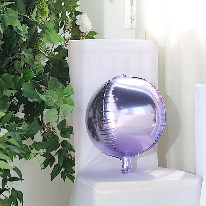 6Pcs Purple Round Foil Balloons, Giant 4D Round Ball Balloon, 22 Inch Metallic - Image 8