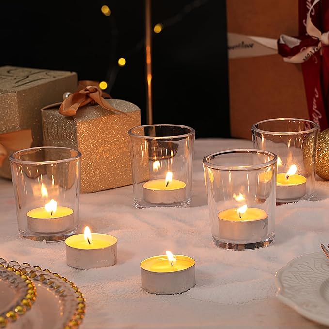 Letine 12-Pack Clear Votive Candle Holders - Image 7