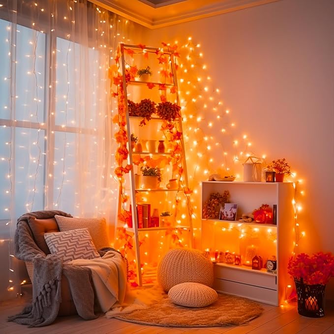JMEXSUSS 500 LED Halloween Lights Outdoor, 163FT 8 Modes Orange Halloween Light - Image 5