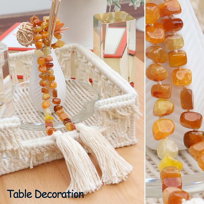 Agate Stone Hand Knotted Garland Modern Farmhouse Rustic Table Home Decor - Image 3