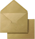 PONATIA 50 PACK A7 Envelopes, 5.25 x 7.5'' Dark Gold Shiny Envelopes by ponatia