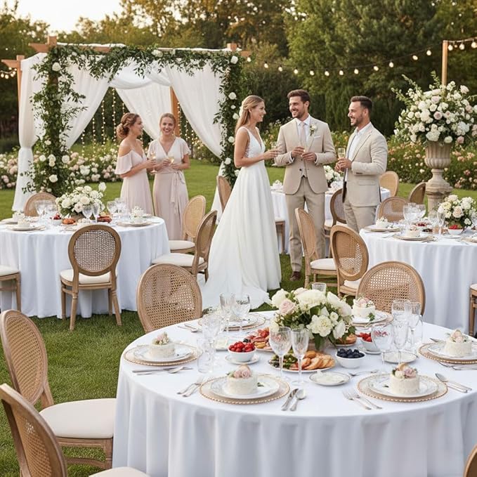 Fitable 6 Pack White Tablecloths - Image 2