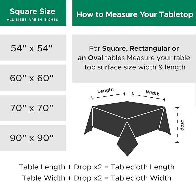 Biscaynebay Textured Fabric Christmas Square Table Cloth 90x90 Inch, Hunter - Image 5
