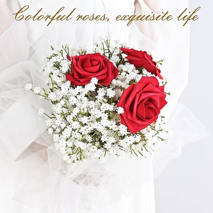 BLEUM CADE 36Pcs Artificial Flowers Fake Roses - Image 7