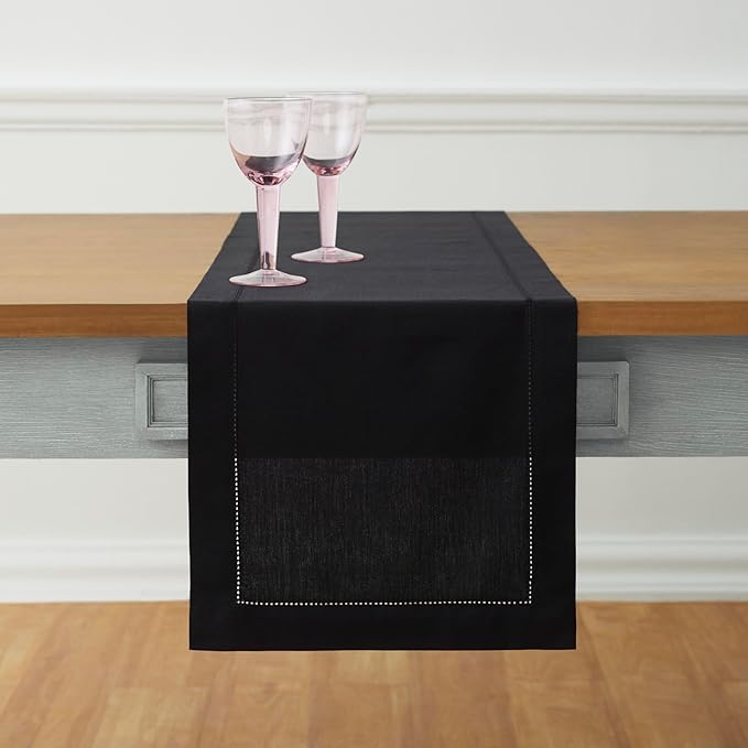 Solino Home Black Table Runner 48 Inches by SolinoHome