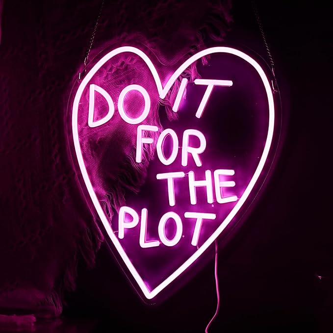 Do It For The Plot Neon Sign Dimmable Pink Words Neon Light for Wall Decor USB - Image 3