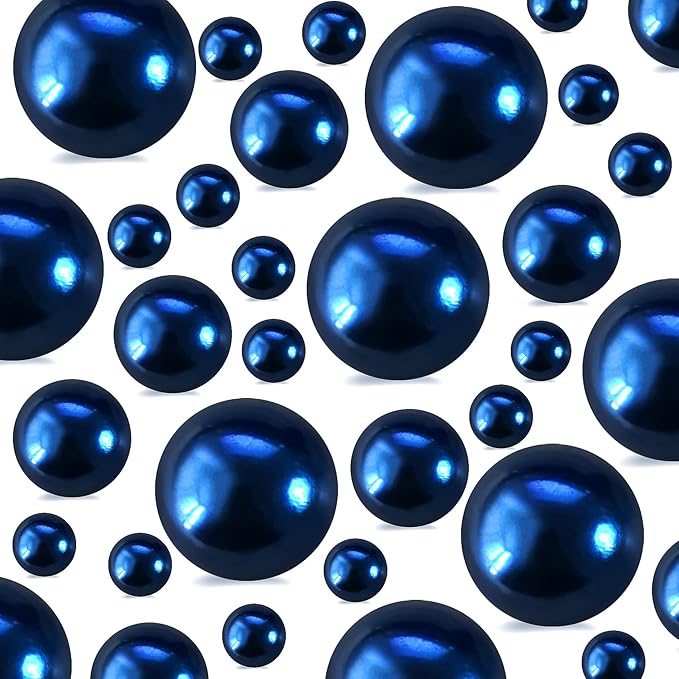 260Pcs Navy Blue Glossy Beads for Centerpiece Decor, Artifical Pearls Vase by EGKamhFloatingBeadsPearls