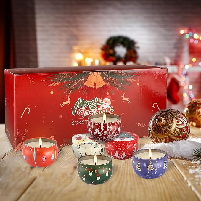 24Pack Christmas Scented Candle Tins Gift Set - Image 8