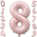 Pastel Pink 8 Balloons, Self Inflating Digit 8 Balloons by KAINSY