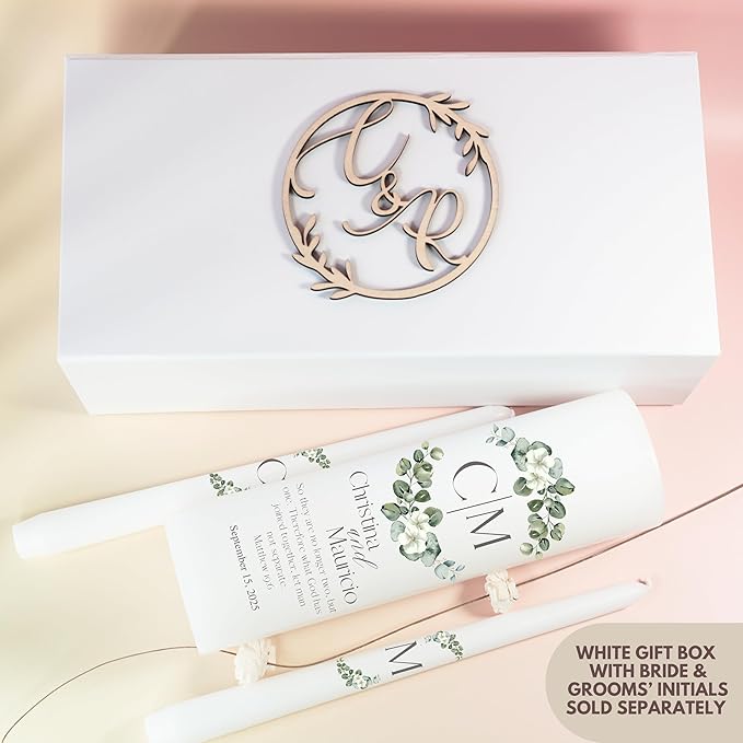 Unity Candles for Wedding, Modern Unity Set, Custom and Personalized Pillar and - Image 6