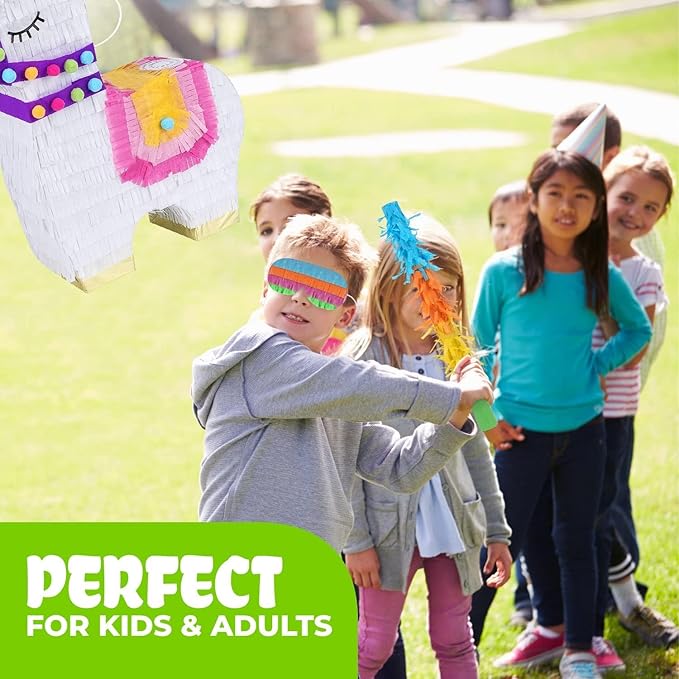 Llama Pinatas Bundle with a Blindfold and a Bat, Mexican Theme Parties - Image 6