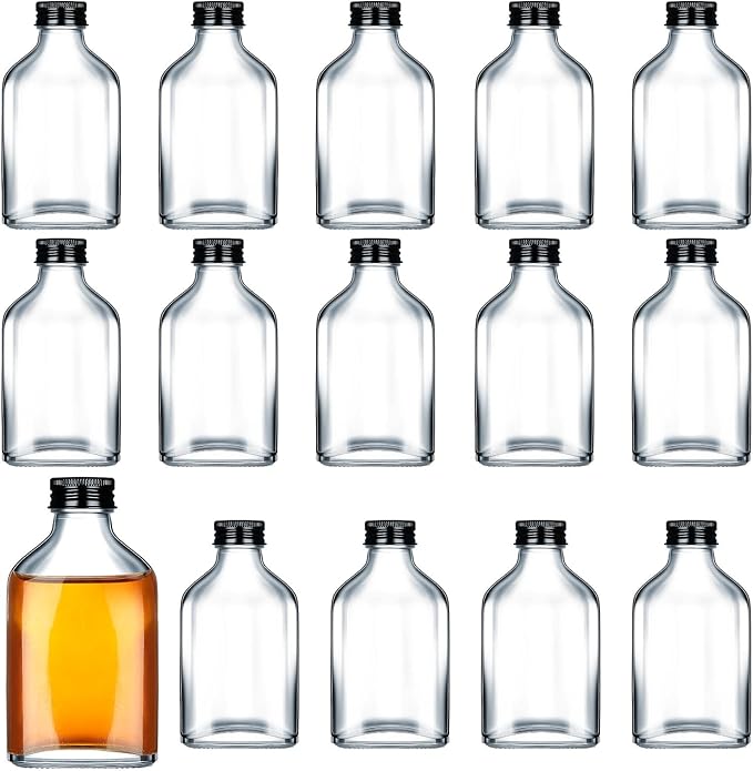 Patelai 16 Pcs Clear Glass Bottles by Patelai
