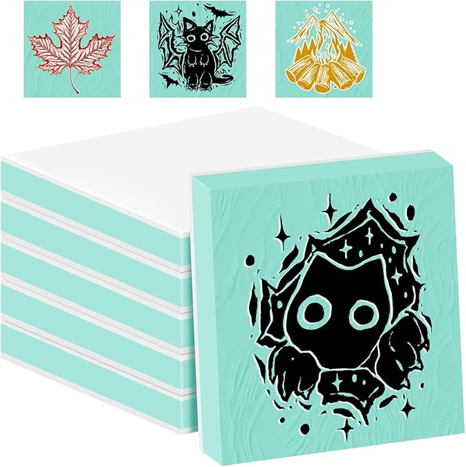6pcs 2"x2" Rubber Carving Blocks, Linoleum Block Stamp Making Kit - Image 2