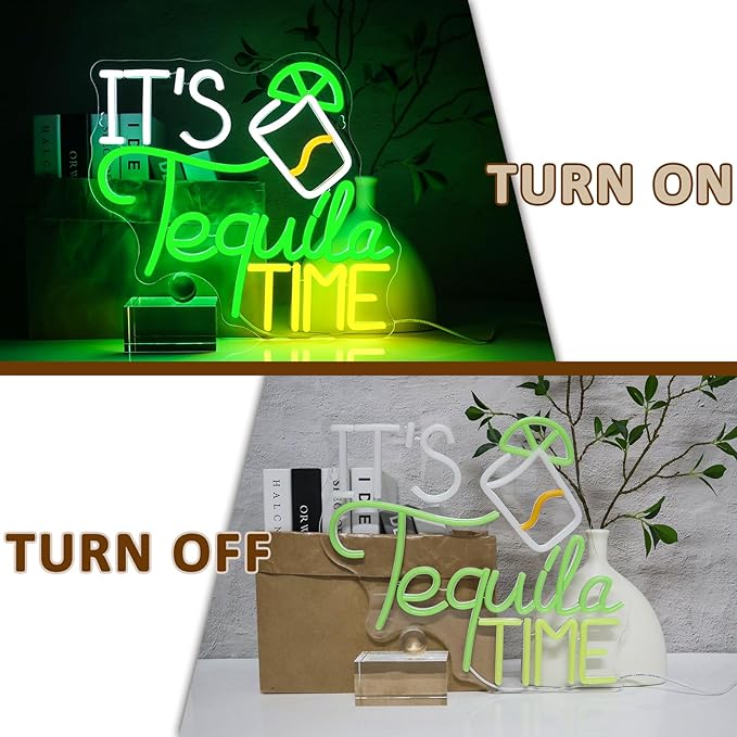 It Is Tequila Time Neon Sign for Wall Decor, Tequila Led Signs, USB Dimmable - Image 5