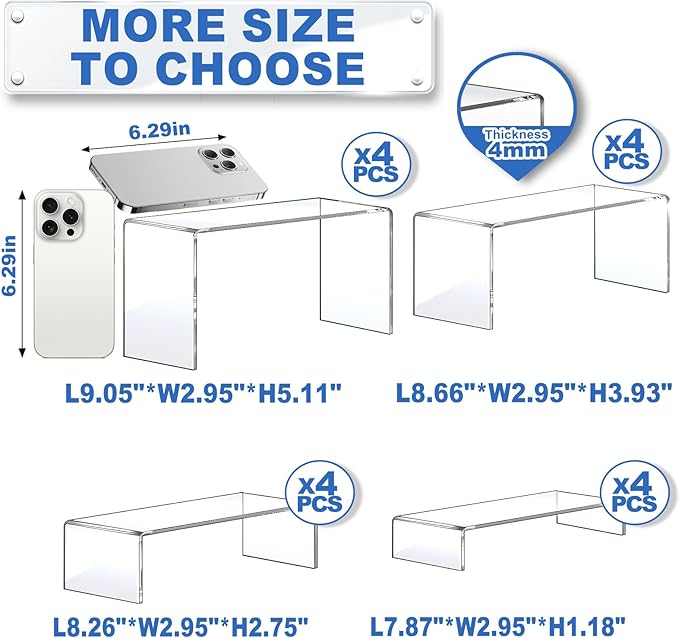 Aheroi Display Risers, Rectangular Acrylic Risers - Image 2