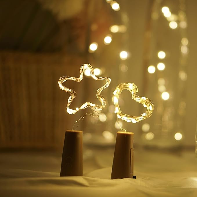 Wine Bottle Lights 20 LEDs Cork Lights Waterproof Battery Operated Fairy Mini - Image 5