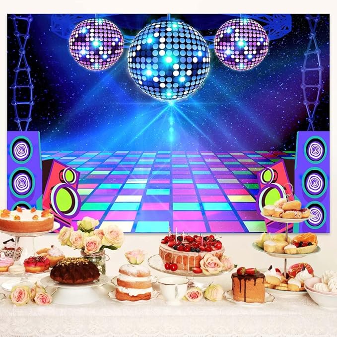 Disco Backdrop 7X5ft Retro Glow Party 70s 80s 90s Theme Stage Dance Background - Image 5