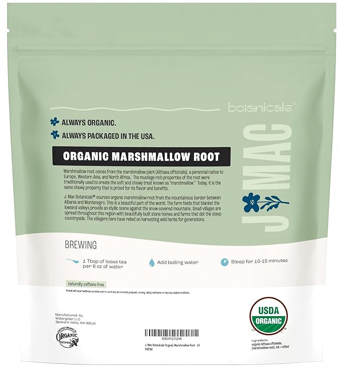 J Mac Botanicals Organic Marshmallow Root Herb Tea - Image 9