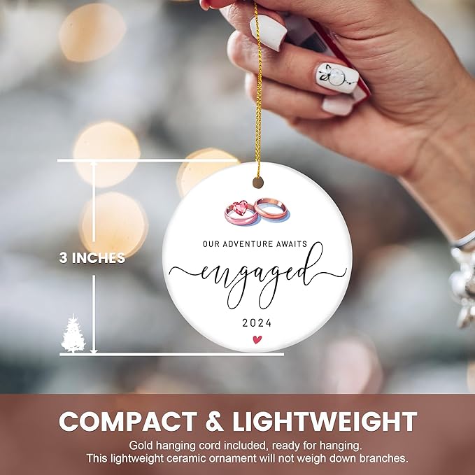 Engagement Christmas Ornament for Newly Engaged - Image 3