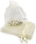TheDisplayGuys 100-Pack 6x8 Cream/Beige Sheer Organza Gift Bags by TheDisplayGuys