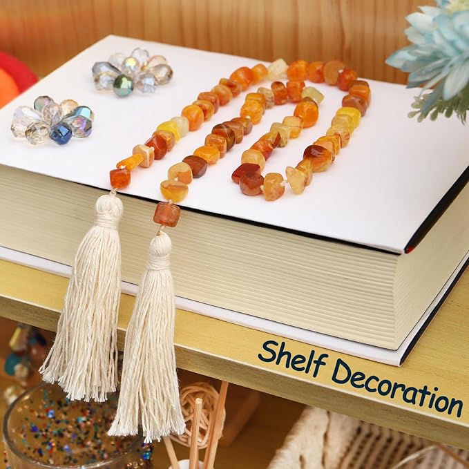 Agate Stone Hand Knotted Garland Modern Farmhouse Rustic Table Home Decor - Image 4