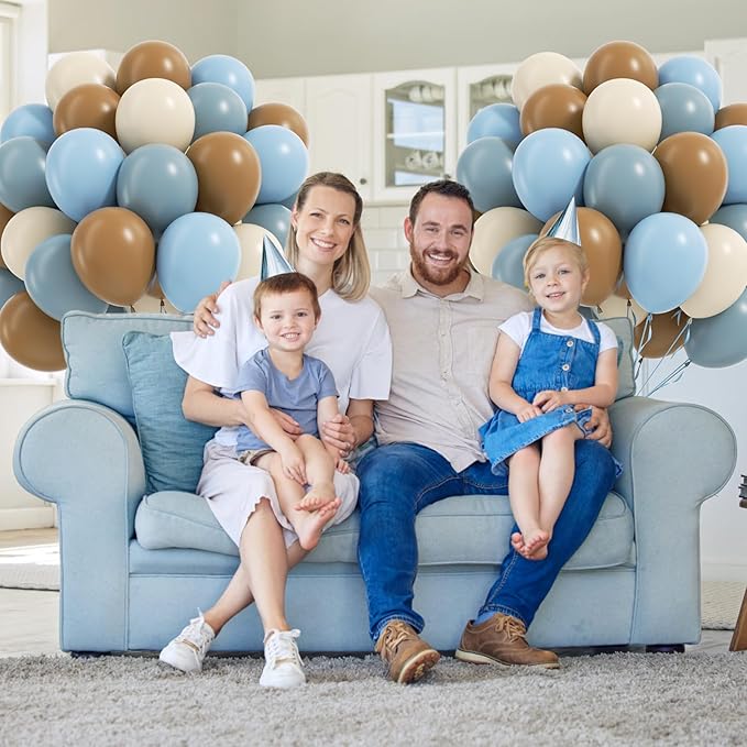 60pcs Blue and Brown Balloons 12inch - Image 7