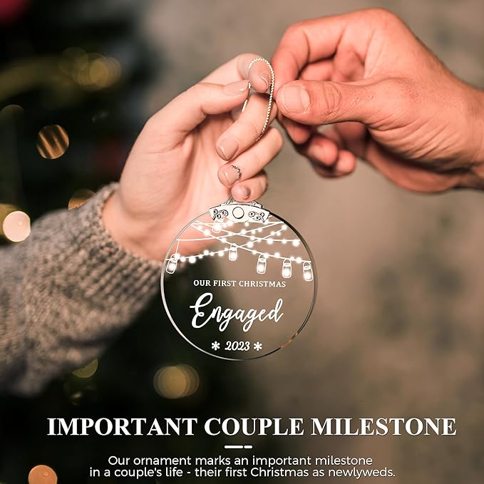 Our First Christmas 'Engaged' Ornament - Image 3