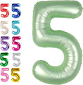 Large Sage Green 40 Inch Birthday Number 5 Balloon, Sage Green Five 5th 15 25 by Upgesy