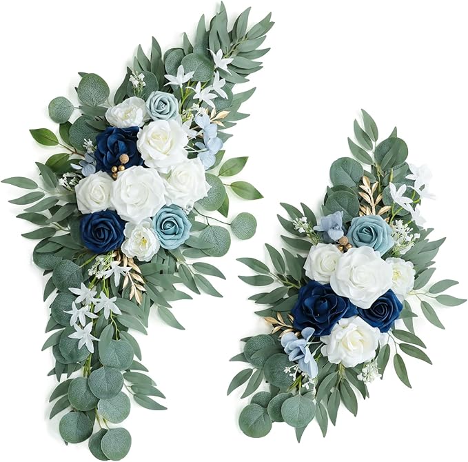 Artificial Dusty Blue Wedding Arch Flower Swags Set of 2 by UdoulaFlowersforLife
