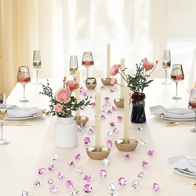 Acrylic Diamond Fake Gems Vase Filler, Babenest 240pcs 3/4 Inch Faux Diamonds - Image 5