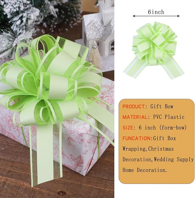 6Pcs 6inch Pull Bow Gift Wrapping, Pull Bow - Image 3
