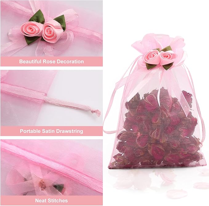 SumDirect Rose Organza Gift Bags - Image 3